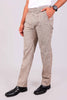 BLUEBIRD MEN'S LIGHT BROWN LYCRA LINEN FORMAL TROUSER