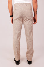Bluebird Men's Dark Brown Lycra Linen Formal Trousers - Veshbhoshaa