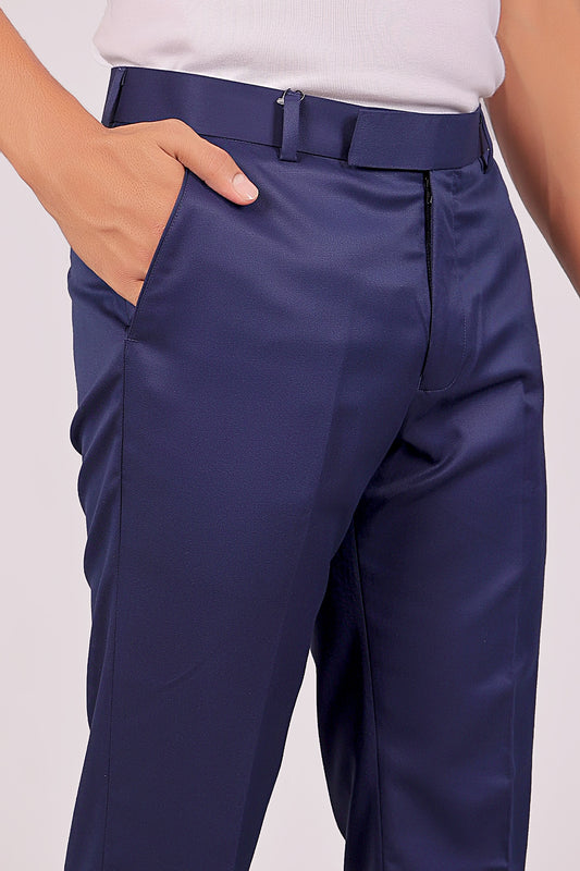 Bluebird Tailored Fit Blue Formal Trouser