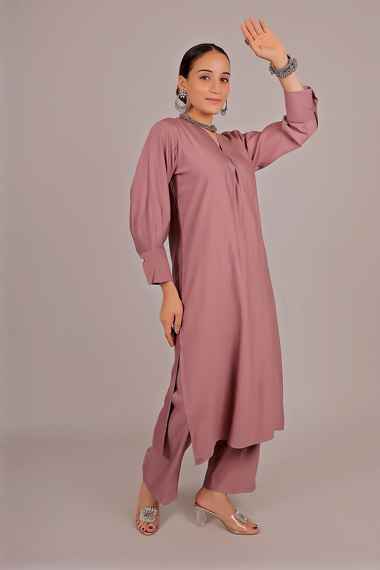 Bluesaanchi Women's Rosewater Kurti With Trouser Pajama Set