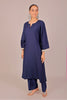 Bluesaanchi Women's Royal Blue Kurti With Trouser Pajama Set