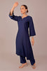 Bluesaanchi Women's Royal Blue Kurti With Trouser Pajama Set