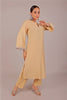 Bluesaanchi Women's Beige Kurti Pajama Set