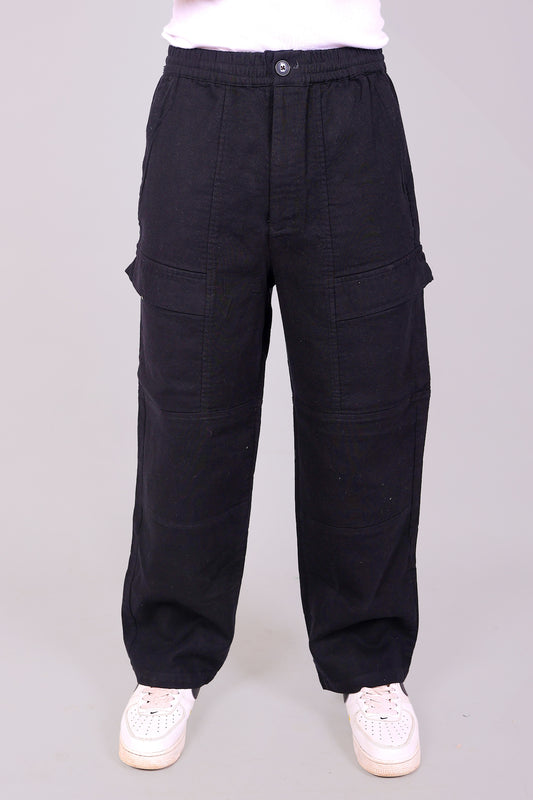 Bluebird Men's Cotton Cargo Pant Loose Fit Black