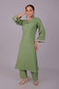 Bluesaanchi Women's Light Green Kurti Pajama Set