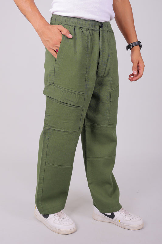 Bluebird Men's Slim Fit Cotton Cargo Pant Green