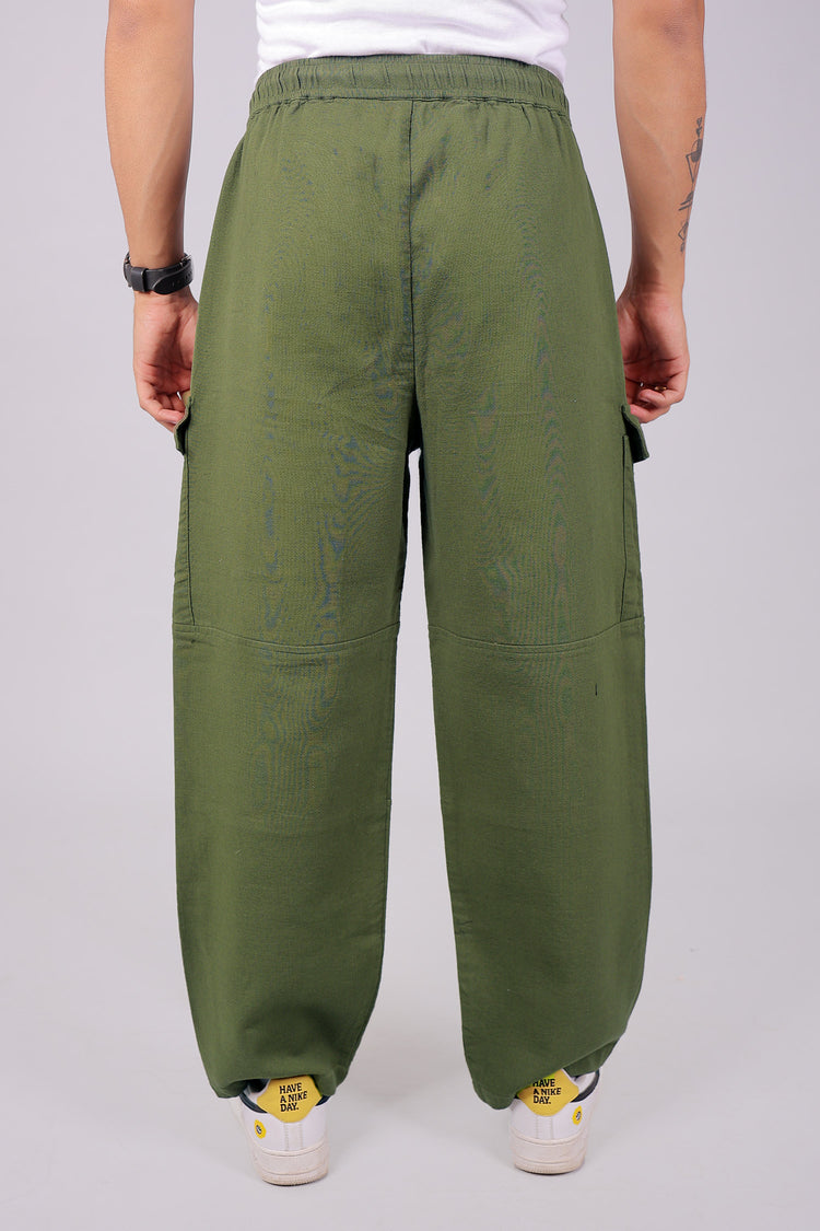 Bluebird Men's Cotton Cargo Pant Loose Fit Green