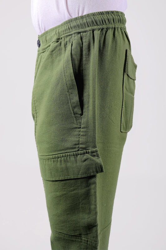 Bluebird Men's Slim Fit Cotton Cargo Pant Green