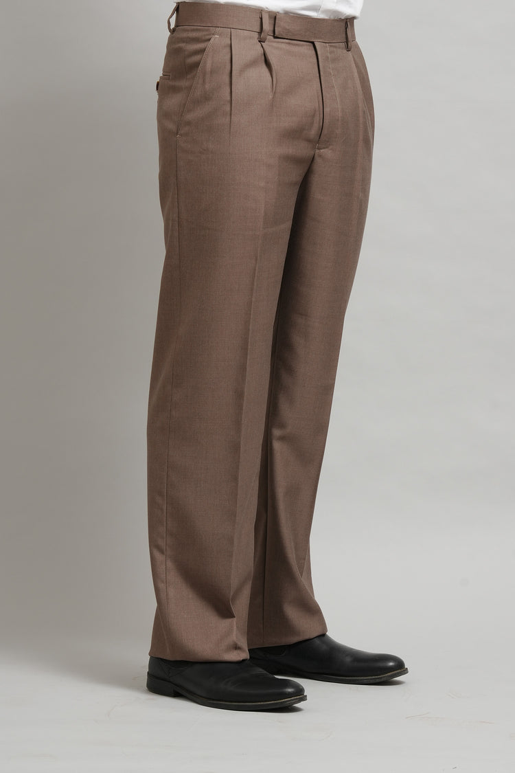 Premium Classic Taupe Pleated Trouser