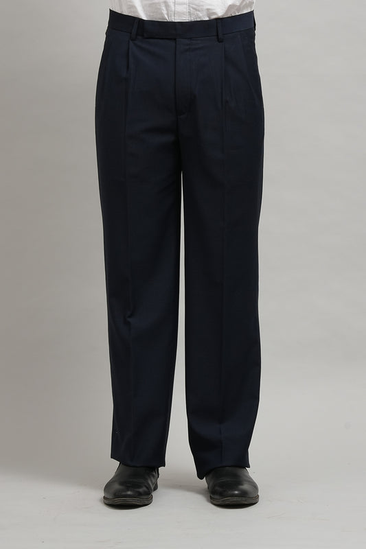 Midnight Blue Classic Pleated Trouser