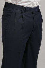 Midnight Blue Classic Pleated Trouser