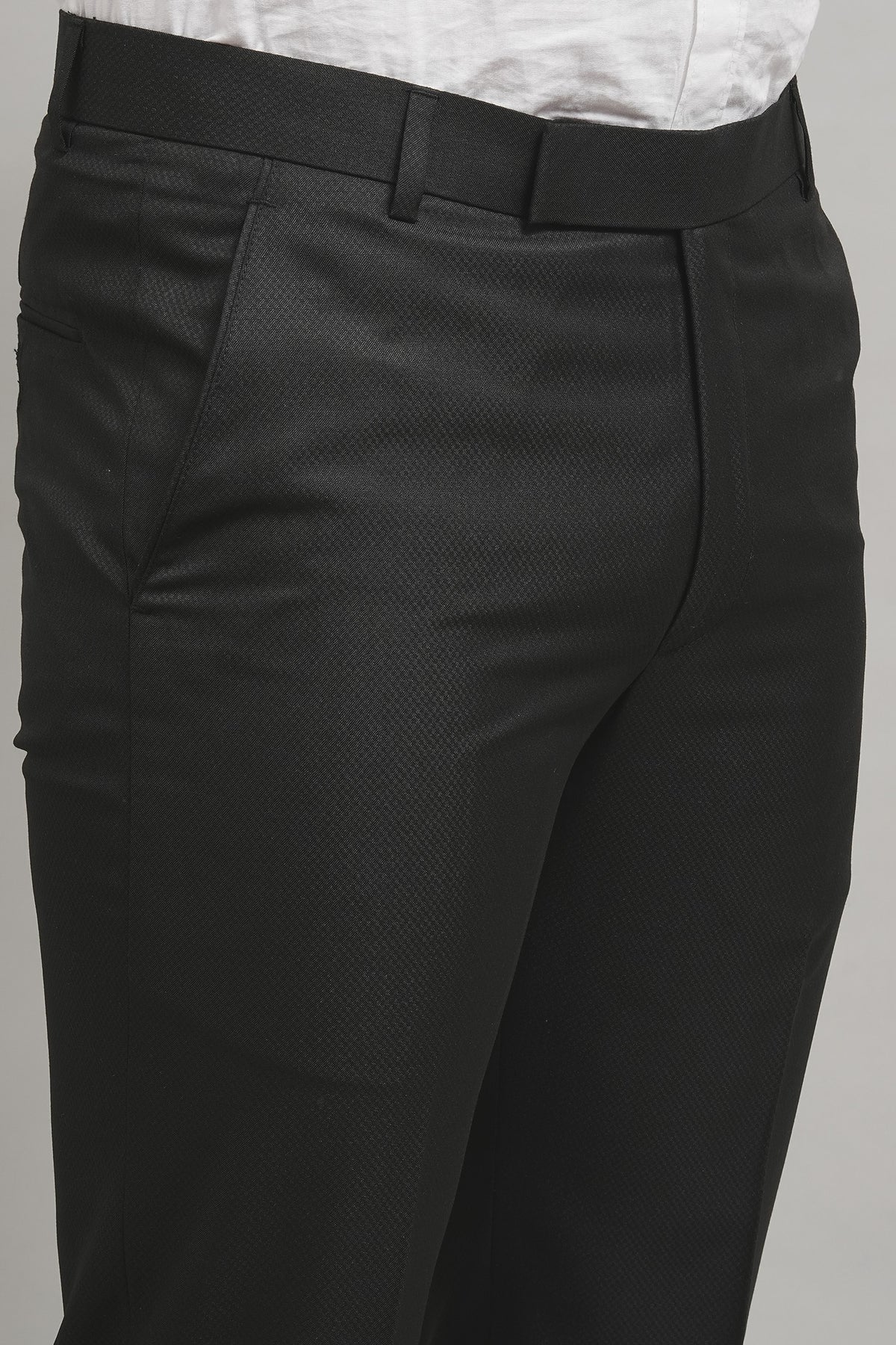 Bluebird Men's Black Decor Lycra Trouser