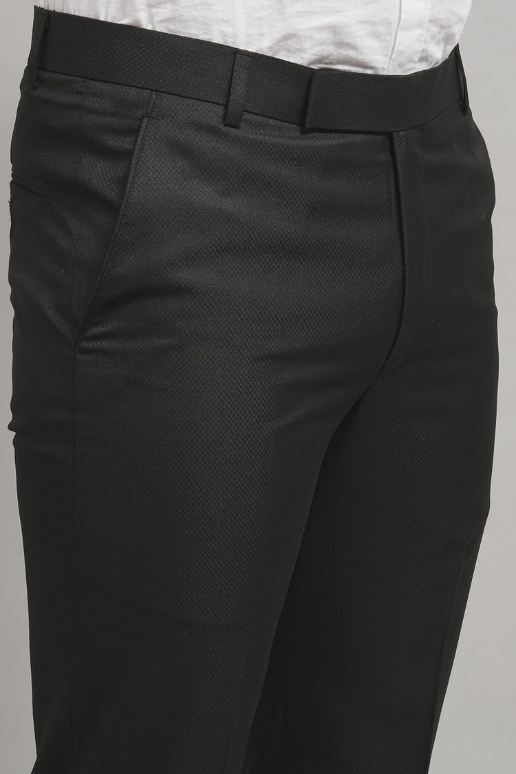 Bluebird Men's Black Decor Lycra Trouser