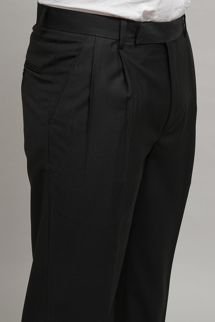Premium Black Pleated Trousers
