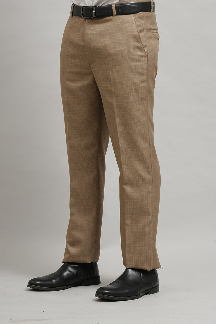 Bluebird Men's Camel Brown Jute Trouser
