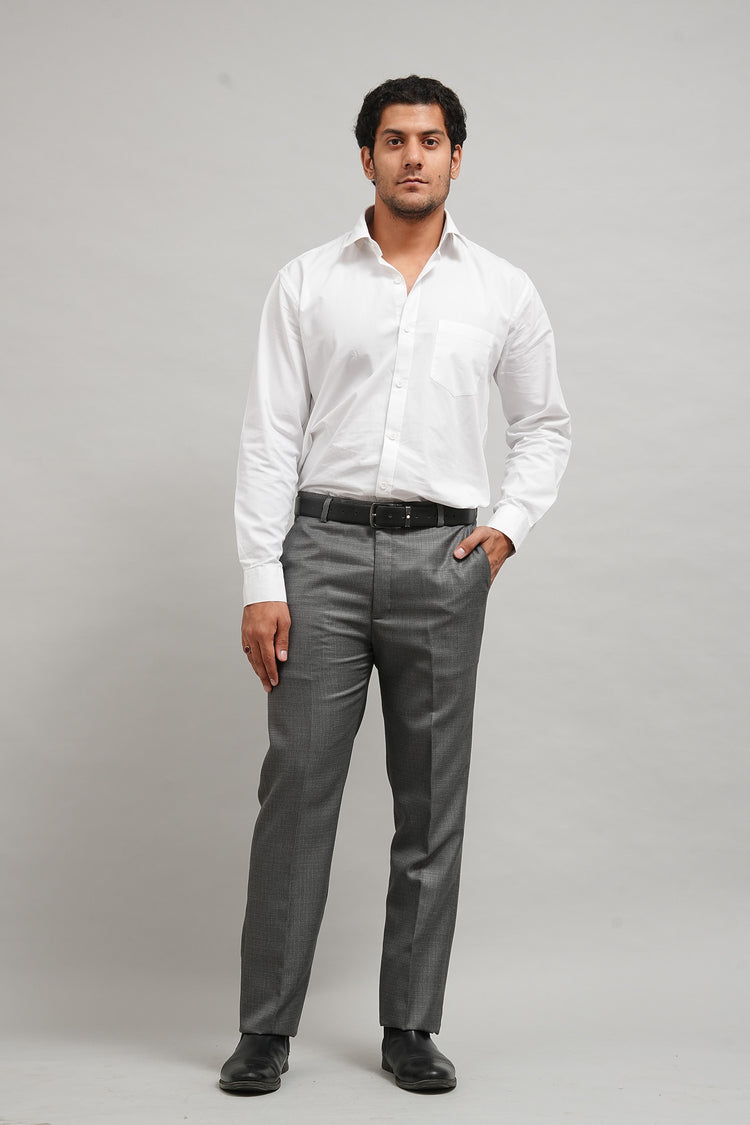 Bluebird Men's Charcoal Dark Grey Jute Trouser