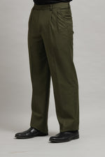 Premium Olive Green Pleated Trousers