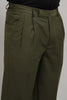Premium Olive Green Pleated Trousers