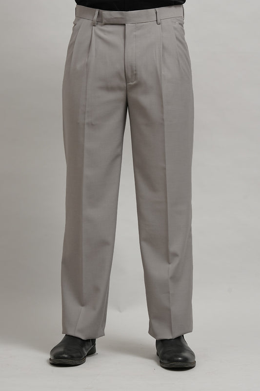 Premium Frost Grey Pleated Trousers