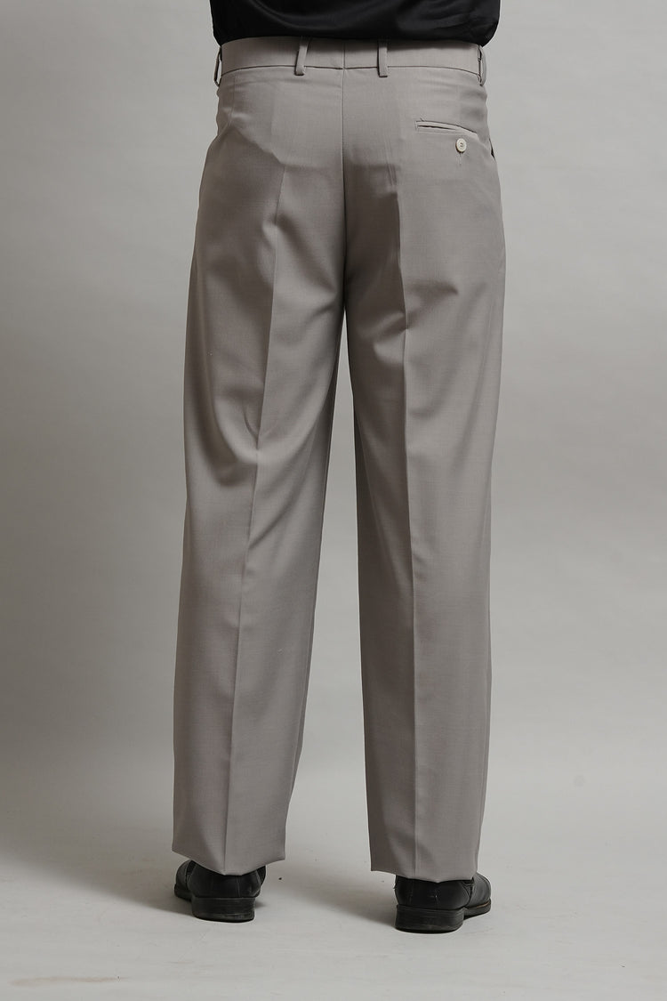 Premium Frost Grey Pleated Trousers
