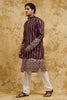 Maroon Elephant Embroidered Kurta Set – Wedding Heritage Edition