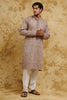 Taupe Gold All-Over Thread-Embroidered Kurta Set