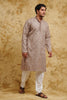 Taupe Gold All-Over Thread-Embroidered Kurta Set