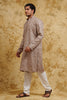 Taupe Gold All-Over Thread-Embroidered Kurta Set