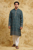 Teal Mist All-Over Thread-Embroidered Kurta
