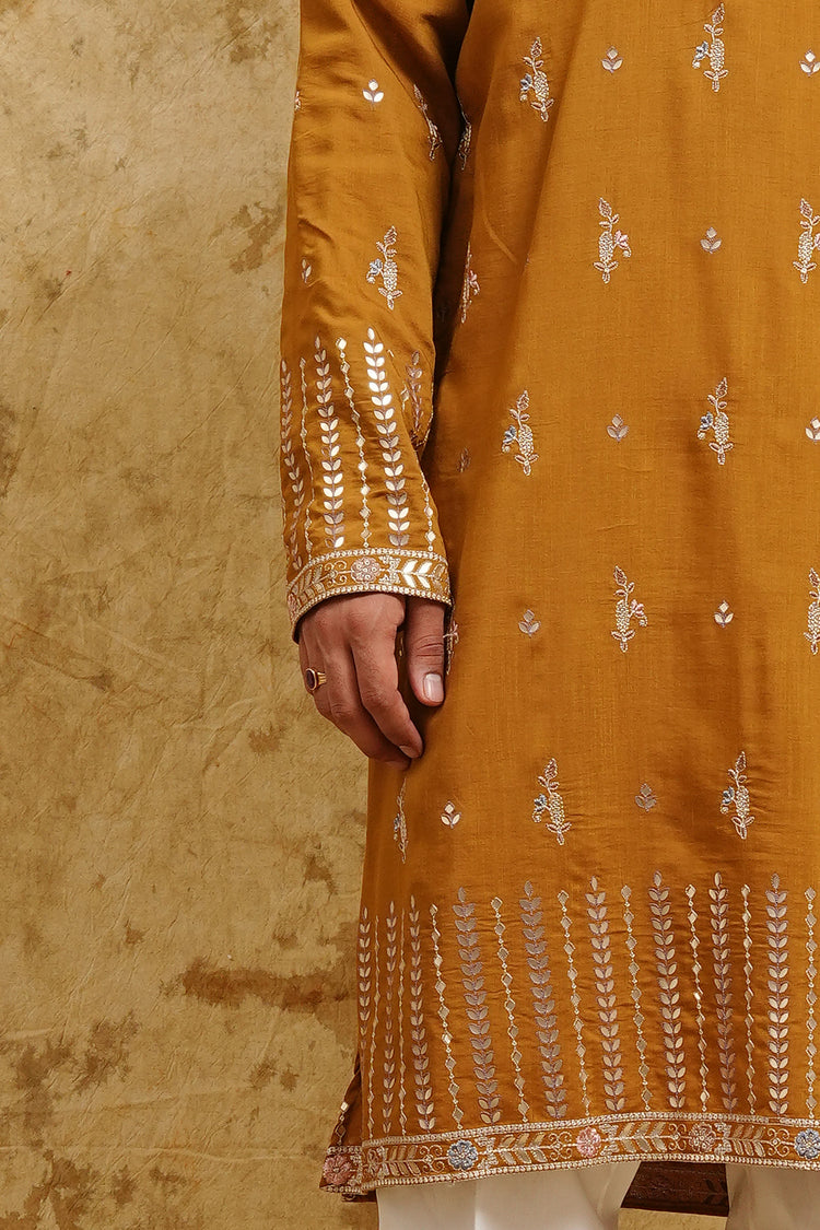Olive Dusk All-Over Thread-Embroidered Kurta