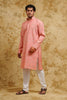 Blush Rose Vine-Embroidered Kurta