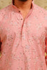 Blush Rose Vine-Embroidered Kurta