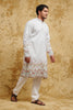 White Pastel Floral Embroidered Kurta Set