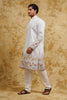 White Pastel Floral Embroidered Kurta Set