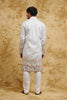 White Pastel Floral Embroidered Kurta Set