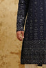 Navy Blue Thread-Embroidered Kurta Set