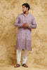Dusty Lavender Thread-Embroidered Kurta Set