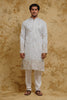 Ivory Pastel Floral Thread-Embroidered Kurta
