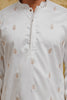 Ivory Pastel Floral Thread-Embroidered Kurta