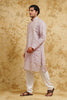 Blush Pink Ornate Thread-Embroidered Kurta