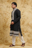 Black Kashmiri-Style Thread-Embroidered Kurta