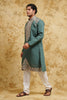 Emerald Regal Zari-Thread Mughal Motif Embroidered Kurta