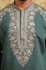 Emerald Regal Zari-Thread Mughal Motif Embroidered Kurta