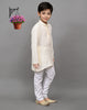 White Self-Design Embroidered Kurta Set – Timeless & Sophisticated for Your Little One