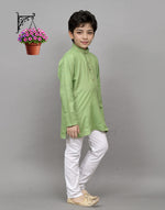 Light Green Embroidered Kurta Set – Fresh & Charming for Your Little One