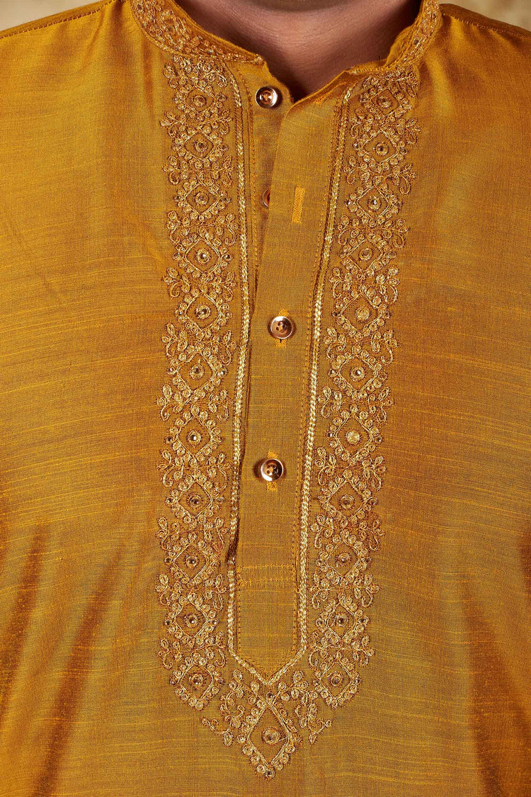 Bluesaanchi Royal Elegance Bronze Handloom Embroidery Kurta Set