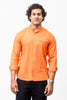 Bluebird Men's 100% Cotton Mandarin Shirt Orange Color