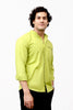 Bluebird Men's 100% Cotton Mandarin Shirt Mehandi Green Color