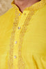 Bluesaanchi Sunshine: Handwoven Embroidered Kurta Set Maize yellow