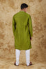 Bluesaanchi Sunshine: Handwoven Embroidered Kurta Set Royal green